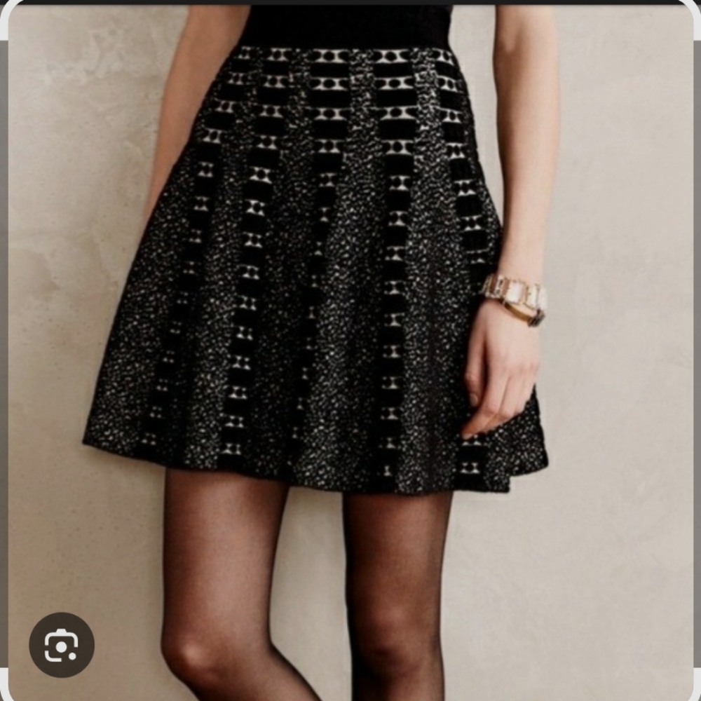 Anthropology Black and White Skirt